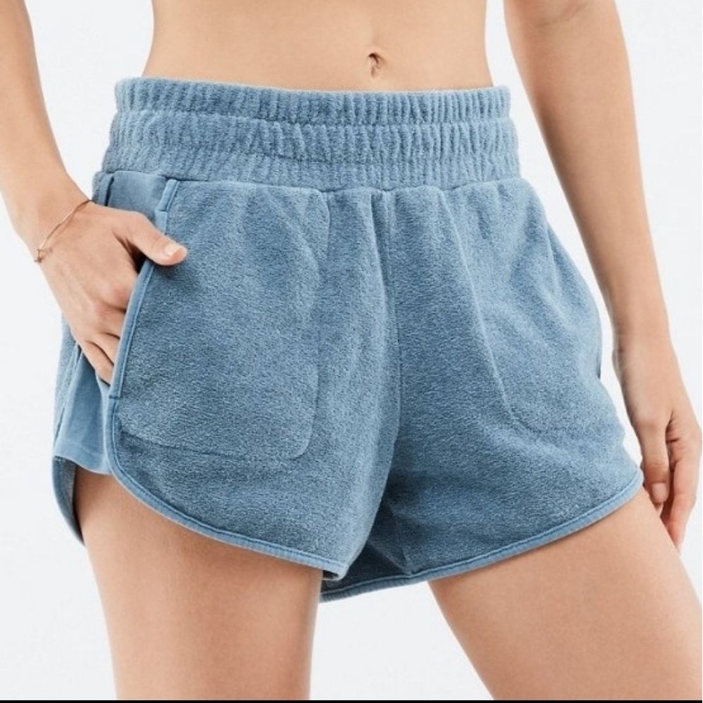 Fabletics Women Sweatshorts L Blue Eco Conscious Terry Lounge Cozy athletic